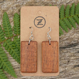 No24-Rectangle Wooden Earrings - Tasmanian Blackwood - Made in Melbourne 