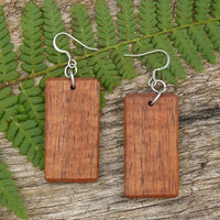 No24-Rectangle Wooden Earrings - Tasmanian Blackwood - Made in Melbourne 