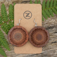 Protea Flower Pod Handmade Wooden Australian Earrings Natural Wood  Melbourne  Hypoallergenic Black Resin No25