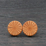 Sheoak Wooden Studs- Star Wood Round Natural Earrings - Made in Melbourne-Australia - Hypoallergenic Stainless Steel