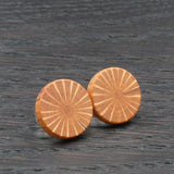 Sheoak Wooden Studs- Star Wood Round Natural Earrings - Made in Melbourne-Australia - Hypoallergenic Stainless Steel