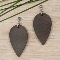 Natural Blackwood Leaf Teardrops -Australian native Wooden earrings for women-made in Melbourne Australia-hypoallergenic