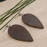 Natural Blackwood Leaf Teardrops -Australian native Wooden earrings for women-made in Melbourne Australia-hypoallergenic