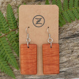 Rectangle Wooden Earrings Fiddleback Victorian Red Gum-Made in Melbourne