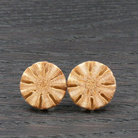 Sheoak Wooden Studs- Star Wood Round Natural Circle Sustainable Ethical Earrings - Jewellery Handmade in Melbourne Australia - Hypoallergenic Stainless Steel