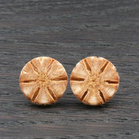 Sheoak Wooden Studs- Star Wood Round Natural Circle Sustainable Ethical Earrings - Jewellery Handmade in Melbourne Australia - Hypoallergenic Stainless Steel