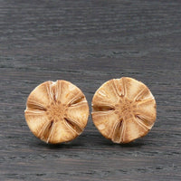 Sheoak Wooden Studs- Star Wood Round Natural Circle Sustainable Ethical Earrings - Jewellery Handmade in Melbourne Australia - Hypoallergenic Stainless Steel