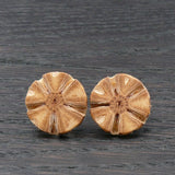 Sheoak Wooden Studs- Star Wood Round Natural Circle Sustainable Ethical Earrings - Jewellery Handmade in Melbourne Australia - Hypoallergenic Stainless Steel