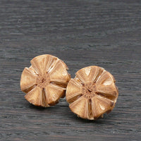 Sheoak Wooden Studs- Star Wood Round Natural Circle Sustainable Ethical Earrings - Jewellery Handmade in Melbourne Australia - Hypoallergenic Stainless Steel