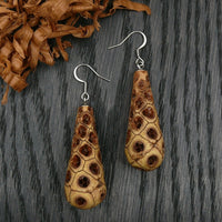 Handmade Wooden teardrop shape Natural earrings made out of Native Australian Callistemon (Bottlebrush)- native made in Melbourne-Australia