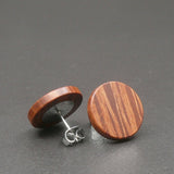 Round wooden Handmade Buloke Studs-Male or Female stainless -Australian native Stud Earrings-Natural Wood-Made in Melbourne-Hypoallergenic