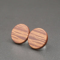 Round wooden Handmade Buloke Studs-Male or Female stainless -Australian native Stud Earrings-Natural Wood-Made in Melbourne-Hypoallergenic