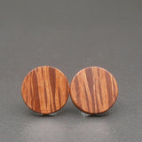 Round wooden Handmade Buloke Studs-Male or Female stainless -Australian native Stud Earrings-Natural Wood-Made in Melbourne-Hypoallergenic