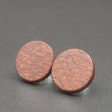 Round wooden Handmade Beefwood Studs-Male or Female stainless -Australian native Stud Earrings-Natural Wood-Made in Melbourne-Hypoallergenic