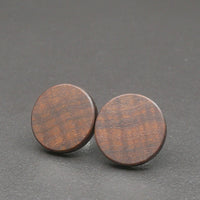 Round wooden Handmade Gidgee Studs-Male or Female stainless -Australian native Stud Earrings-Natural Wood-Made in Melbourne-Hypoallergenic