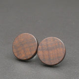 Round wooden Handmade Gidgee Studs-Male or Female stainless -Australian native Stud Earrings-Natural Wood-Made in Melbourne-Hypoallergenic