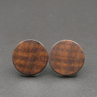 Round wooden Handmade Gidgee Studs-Male or Female stainless -Australian native Stud Earrings-Natural Wood-Made in Melbourne-Hypoallergenic