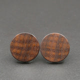 Round wooden Handmade Gidgee Studs-Male or Female stainless -Australian native Stud Earrings-Natural Wood-Made in Melbourne-Hypoallergenic