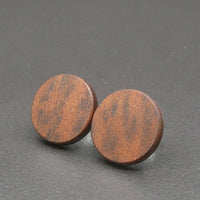 Round wooden Handmade Ringed Gidgee Studs-Male or Female stainless -Australian native Stud Earrings-Natural Wood-Made in Melbourne-Hypoallergenic