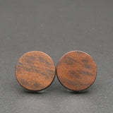 Round wooden Handmade Ringed Gidgee Studs-Male or Female stainless -Australian native Stud Earrings-Natural Wood-Made in Melbourne-Hypoallergenic