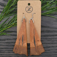 Handmade Wooden Australian Earrings Natural Wood Melbourne Hypoallergenic Black Resin