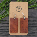 Rectangle South Australian Red Mallee Burl Wooden Earrings Melbourne Handmade