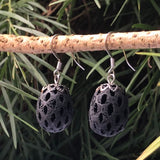 Wooden Black Sheoak Earrings- Round Wood Dangle Natural Hypoallergenic-Made in Melbourne - Australia