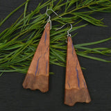 Handmade Wooden Australian Earrings Natural Wood- Made in Melbourne-Hypoallergenic Eucalyptus Burl-Purple Resin