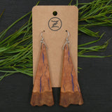 Handmade Wooden Australian Earrings Natural Wood- Made in Melbourne-Hypoallergenic Eucalyptus Burl-Purple Resin