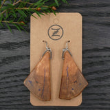 Handmade Wooden Australian Earrings Natural Wood- Made in Melbourne-Hypoallergenic Eucalyptus Burl-Purple Resin