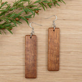 Handmade Wooden Australian Earrings Natural Wood- Made in Melbourne-Hypoallergenic -Tasmanian Blackwood Rectangle