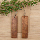 Handmade Wooden Australian Earrings Natural Wood- Made in Melbourne-Hypoallergenic -Tasmanian Blackwood Rectangle