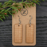 Handmade Wooden Australian Earrings Natural Wood- Made in Melbourne-Hypoallergenic- South Australian Sugar Gum Rectangle