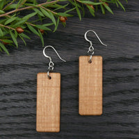 Handmade Wooden Australian Earrings Natural Wood- Made in Melbourne-Hypoallergenic- South Australian Sugar Gum Rectangle