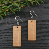 Handmade Wooden Australian Earrings Natural Wood- Made in Melbourne-Hypoallergenic- South Australian Sugar Gum Rectangle