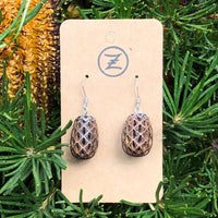 Natural Wooden Earrings- Sheoak Round Wood Dangle Natural Hypoallergenic-Made in Melbourne - Australia