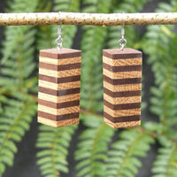 Funky Retro Licorice Allsorts Wooden Natural Earrings - Handmade in Melbourne-Hypoallergeni