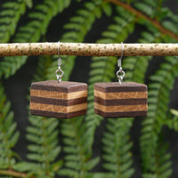Funky Retro Licorice Allsorts Wooden Natural Earrings - Handmade in Melbourne-Hypoallergenic