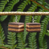 Funky Retro Licorice Allsorts Wooden Natural Earrings - Handmade in Melbourne-Hypoallergenic