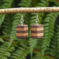 Funky Retro Licorice Allsorts Wooden Natural Earrings - Handmade in Melbourne-Hypoallergenic