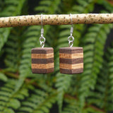 Funky Retro Licorice Allsorts Wooden Natural Earrings - Handmade in Melbourne-Hypoallergenic