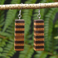 Funky Retro Licorice Allsorts Wooden Natural Earrings - Handmade in Melbourne-Hypoallergenic