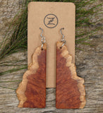 Wooden Earrings - South Australian Red Mallee Burl - Natural Edge - Made in Melbourne