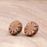 Natural Wooden Earrings- Sheoak Round Wood Studs-Natural -Hypoallergenic-Made in Melbourne Australia