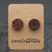 Natural Wooden Earrings- Sheoak Round Wood Studs-Natural -Hypoallergenic-Made in Melbourne Australia