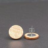 Light Wood Round Natural Wooden Earrings - Studs -Made in Melbourne-Australia