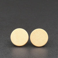 Light Wood Round Natural Wooden Earrings - Studs -Made in Melbourne-Australia