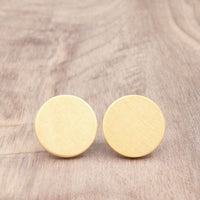 Light Wood Round Natural Wooden Earrings - Studs -Made in Melbourne-Australia