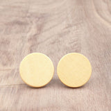 Light Wood Round Natural Wooden Earrings - Studs -Made in Melbourne-Australia