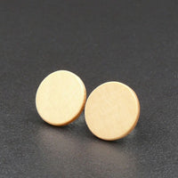 Light Wood Round Natural Wooden Earrings - Studs -Made in Melbourne-Australia